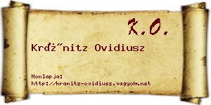 Kránitz Ovidiusz névjegykártya